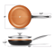 8Inch Mini Nonstick Egg Fry Pan Skillet With Lid Copper Ceramic Coating 3