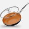 8Inch Mini Nonstick Egg Fry Pan Skillet With Lid Copper Ceramic Coating 5