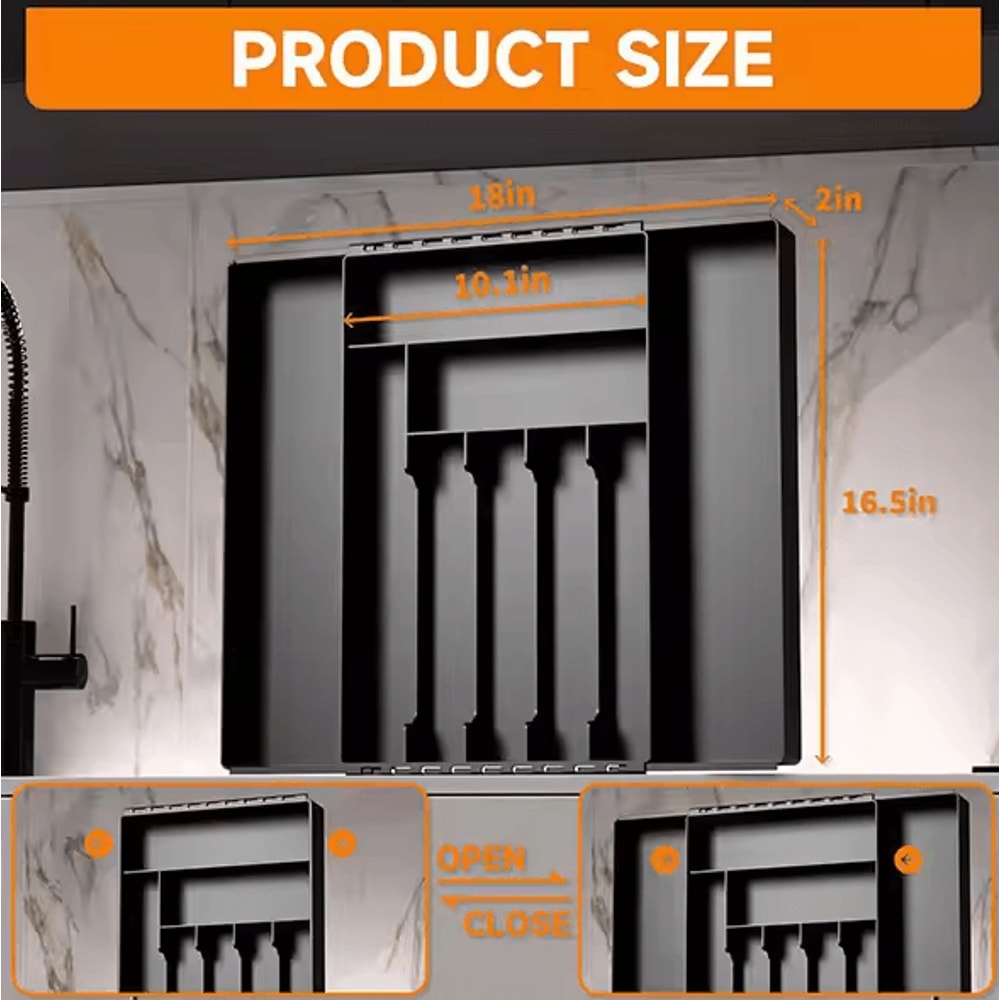 Adjustable Expandable Silverware Drawer Organizer Kitchen Flatware Cutlery Holder 9