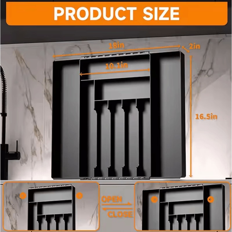 Adjustable Expandable Silverware Drawer Organizer Kitchen Flatware Cutlery Holder 9