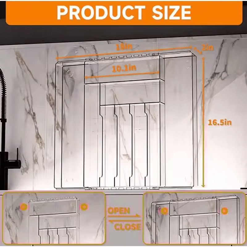 Adjustable Expandable Silverware Drawer Organizer Kitchen Flatware Cutlery Holder 10