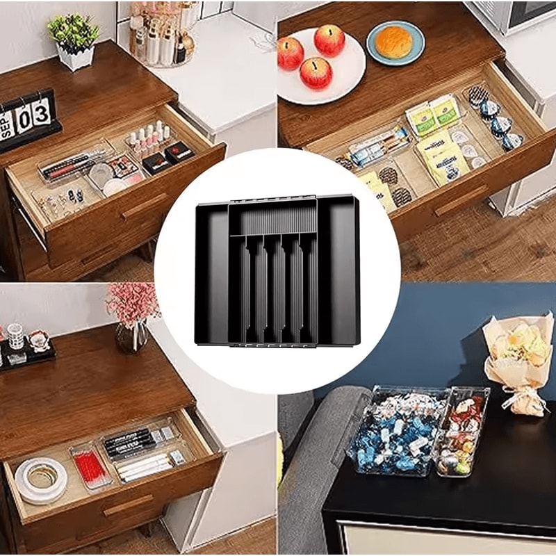 Adjustable Expandable Silverware Drawer Organizer Kitchen Flatware Cutlery Holder 4