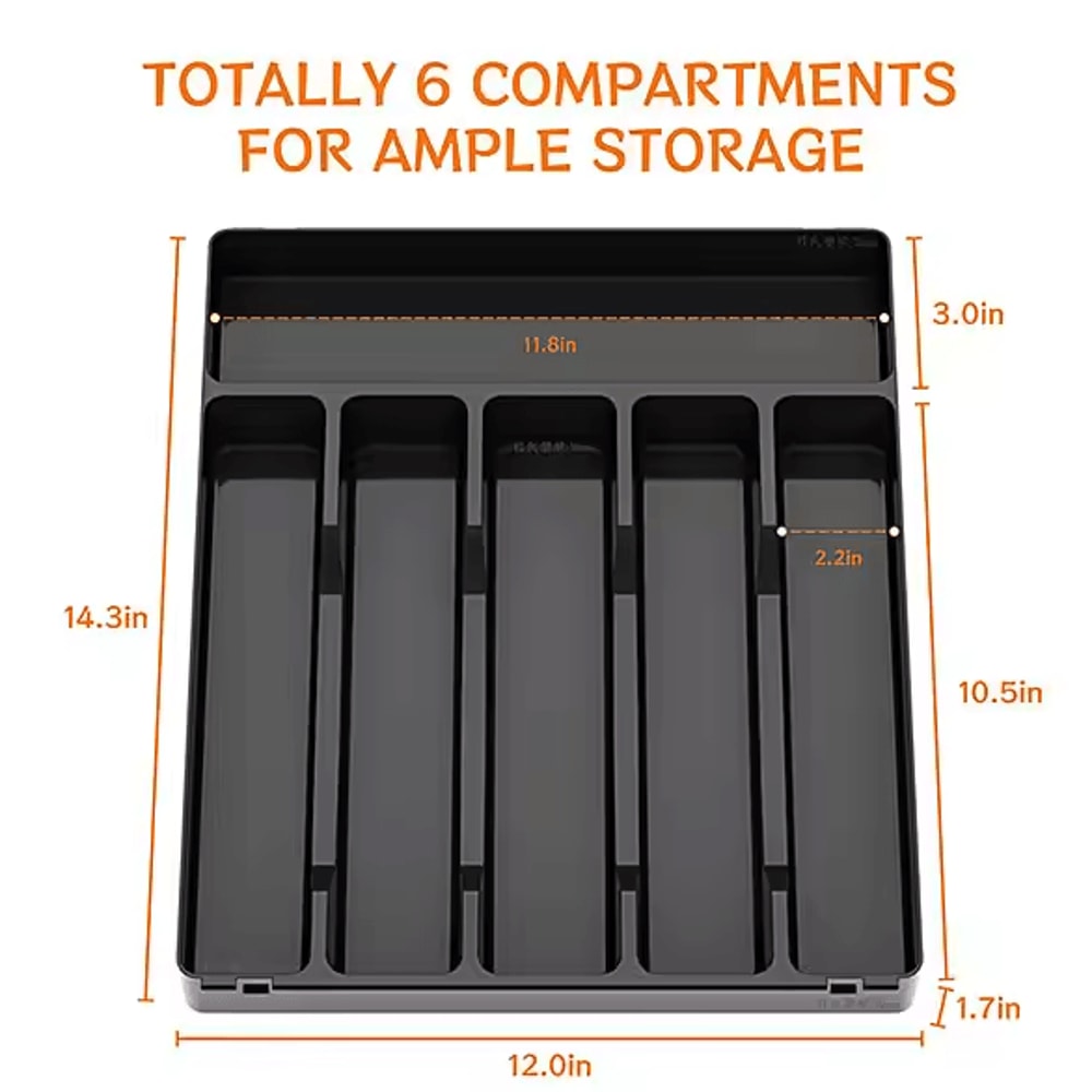 Adjustable Expandable Silverware Drawer Organizer Kitchen Flatware Cutlery Holder 5