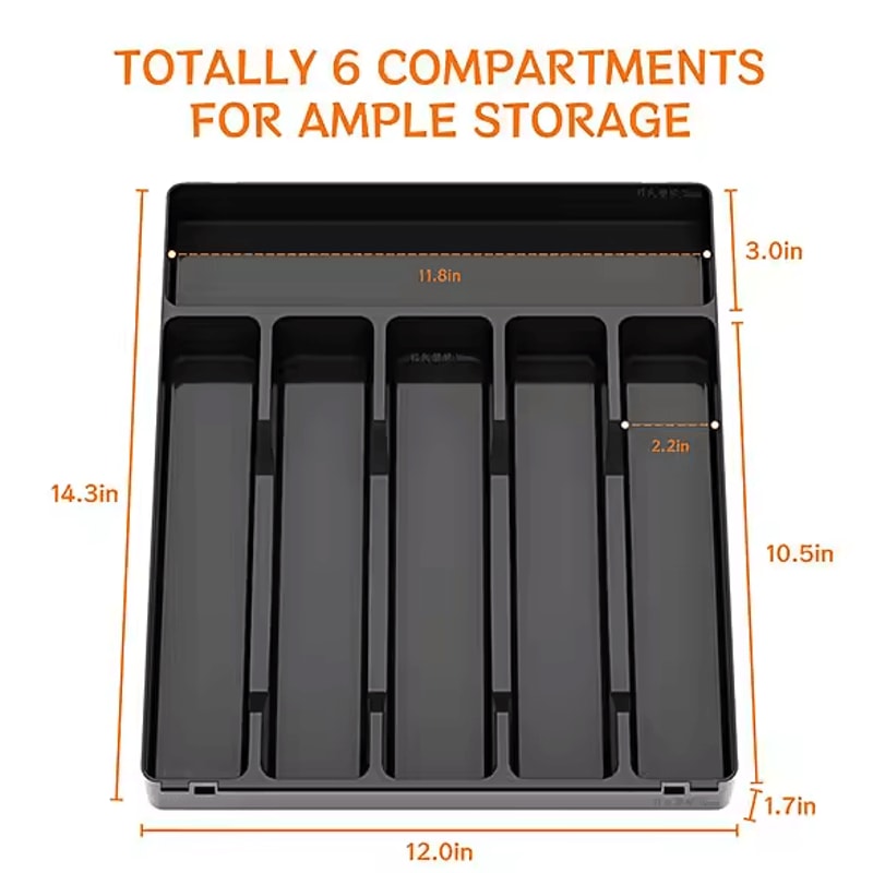 Adjustable Expandable Silverware Drawer Organizer Kitchen Flatware Cutlery Holder 5