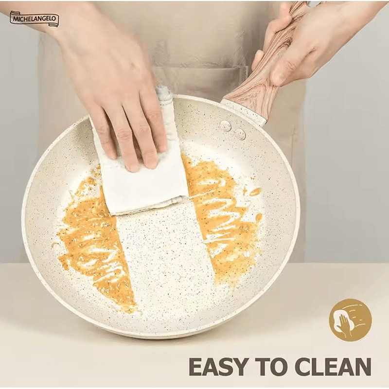 Nonstick Ceramic 810Inch Omelet Pan Skillet With Lid Induction Compatible 2