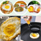 Professional Stainless Steel Pancake Ring Set Fried Egg Pancake Shapers With Orange Silicone Hand 2