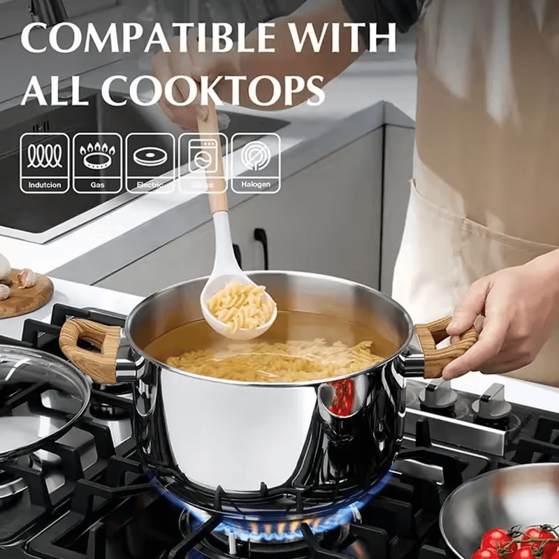 4 Quart TriPly Stainless Steel Soup Pot Induction Compatible Stock Pot 2
