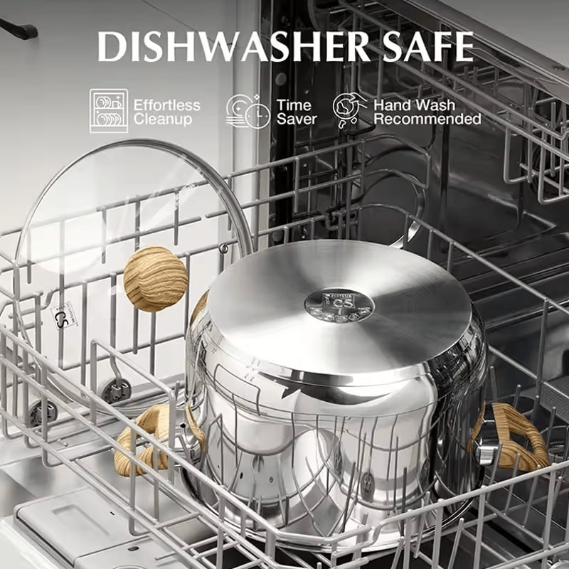 4 Quart TriPly Stainless Steel Soup Pot Induction Compatible Stock Pot 4