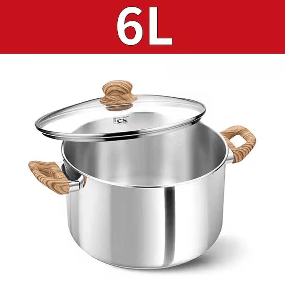4 Quart TriPly Stainless Steel Soup Pot Induction Compatible Stock Pot 6