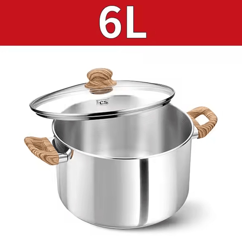 4 Quart TriPly Stainless Steel Soup Pot Induction Compatible Stock Pot 6