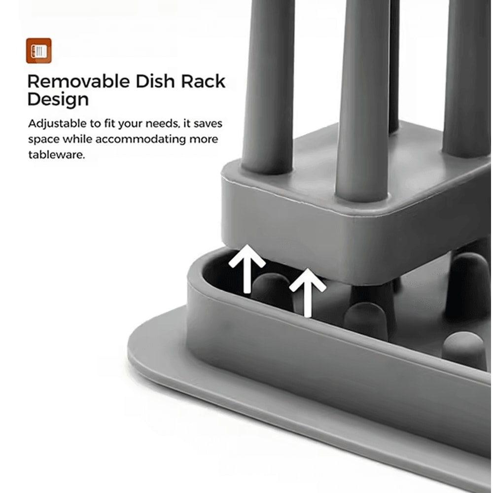 Adjustable Silicone Dish Drying Rack Kitchen Dish Drainer Organizer 1