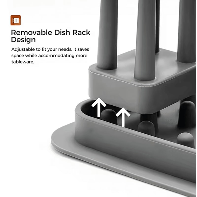 Adjustable Silicone Dish Drying Rack Kitchen Dish Drainer Organizer 1