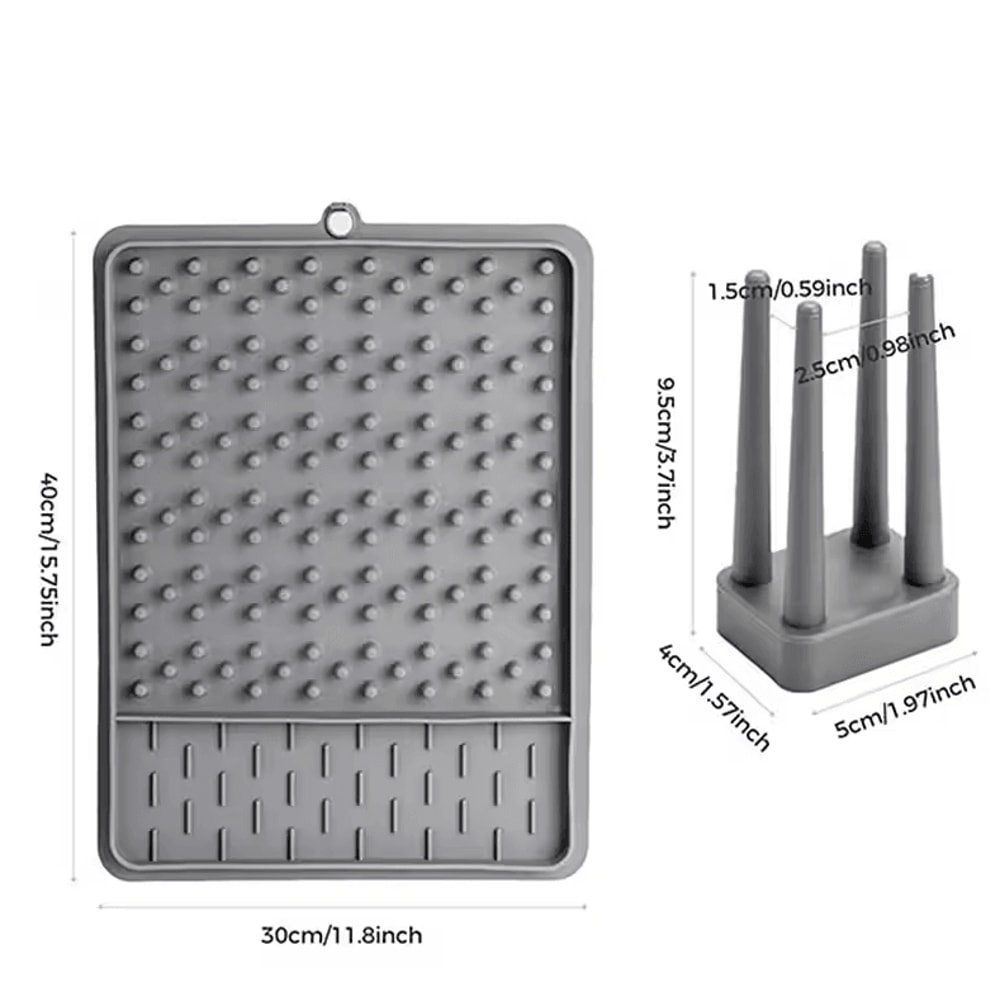 Adjustable Silicone Dish Drying Rack Kitchen Dish Drainer Organizer 5