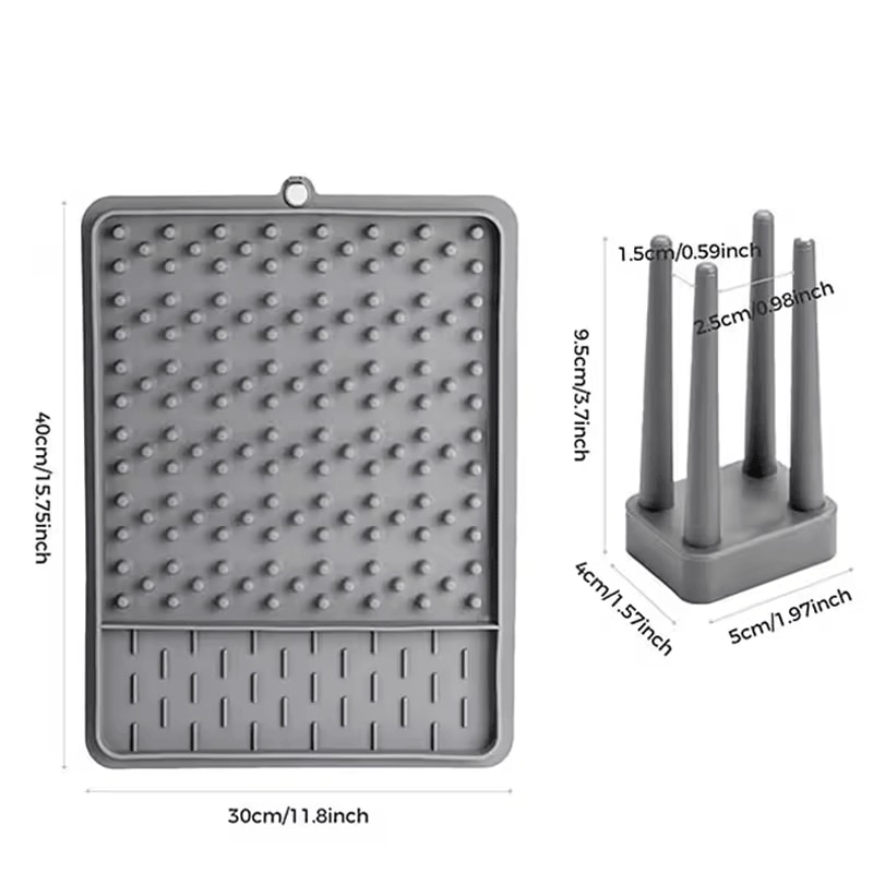 Adjustable Silicone Dish Drying Rack Kitchen Dish Drainer Organizer 5