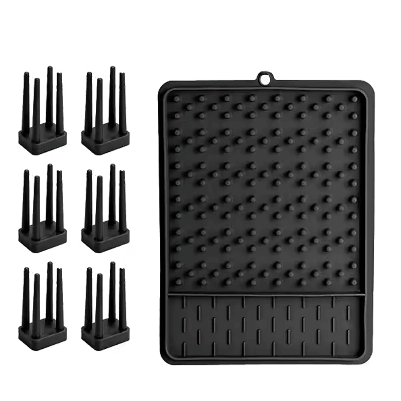 Adjustable Silicone Dish Drying Rack Kitchen Dish Drainer Organizer 7