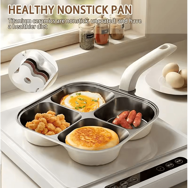 Premium Healthy Titanium Ceramic Breakfast Frying Pan Nonstick Egg Pancake Steak Skillet 0