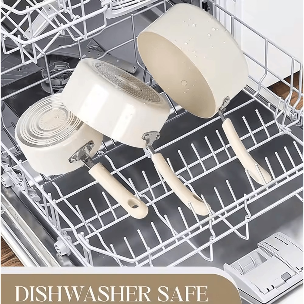 Premium Nonstick Cream Sauce Pan With Lid 1 QT Milk Pot For Soup Cooking 4