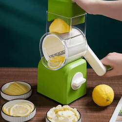 rotary cheese grater shredder – hand crank kitchen mandolin with 3 drum blades