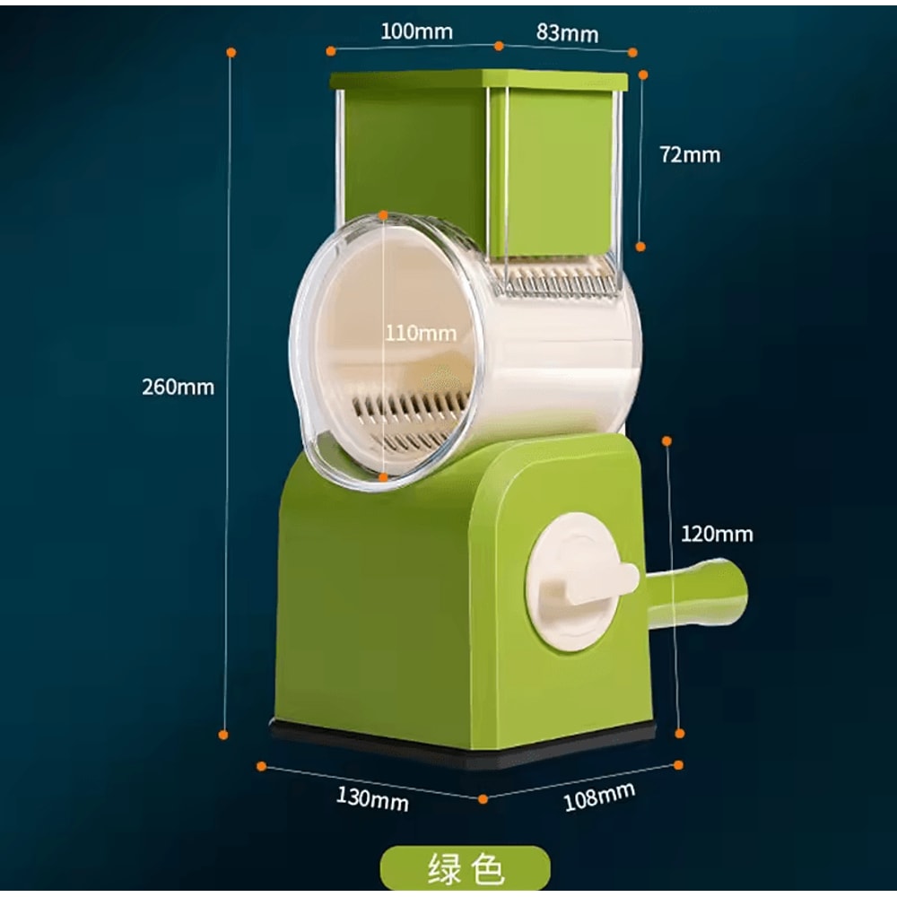 Rotary Cheese Grater Shredder Hand Crank Kitchen Mandolin With 3 Drum Blades 1