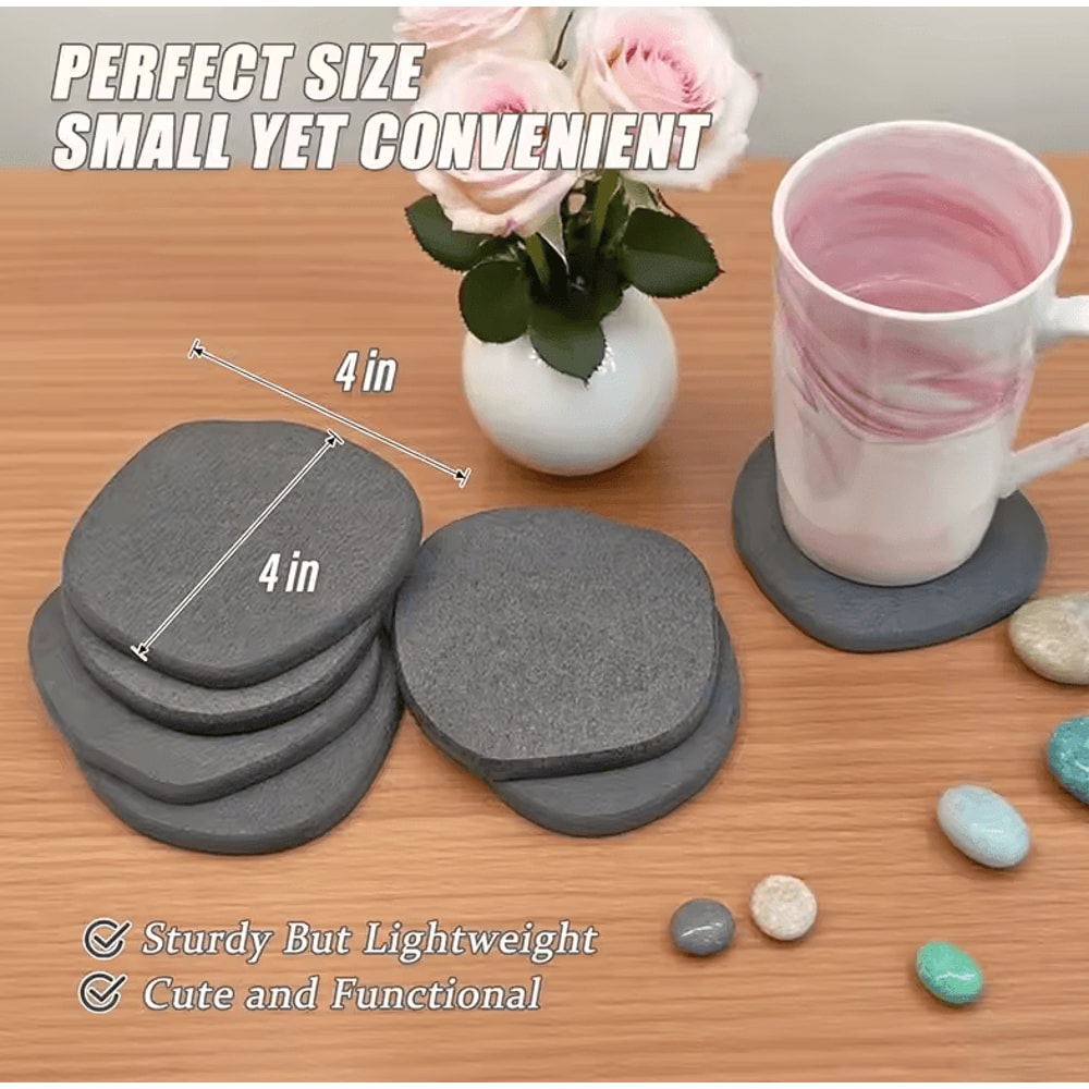 Modern Diatomaceous Earth Coaster Set Absorbent QuickDry Drink Coffee Coasters 3