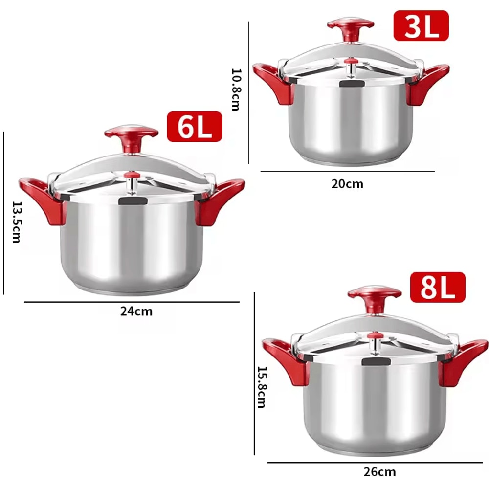 Premium Stainless Steel Pressure Cooker 3L6L8L Large Capacity Cooker 1