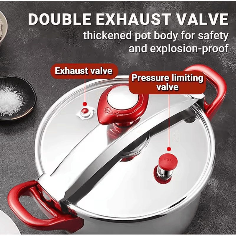 Premium Stainless Steel Pressure Cooker 3L6L8L Large Capacity Cooker 4