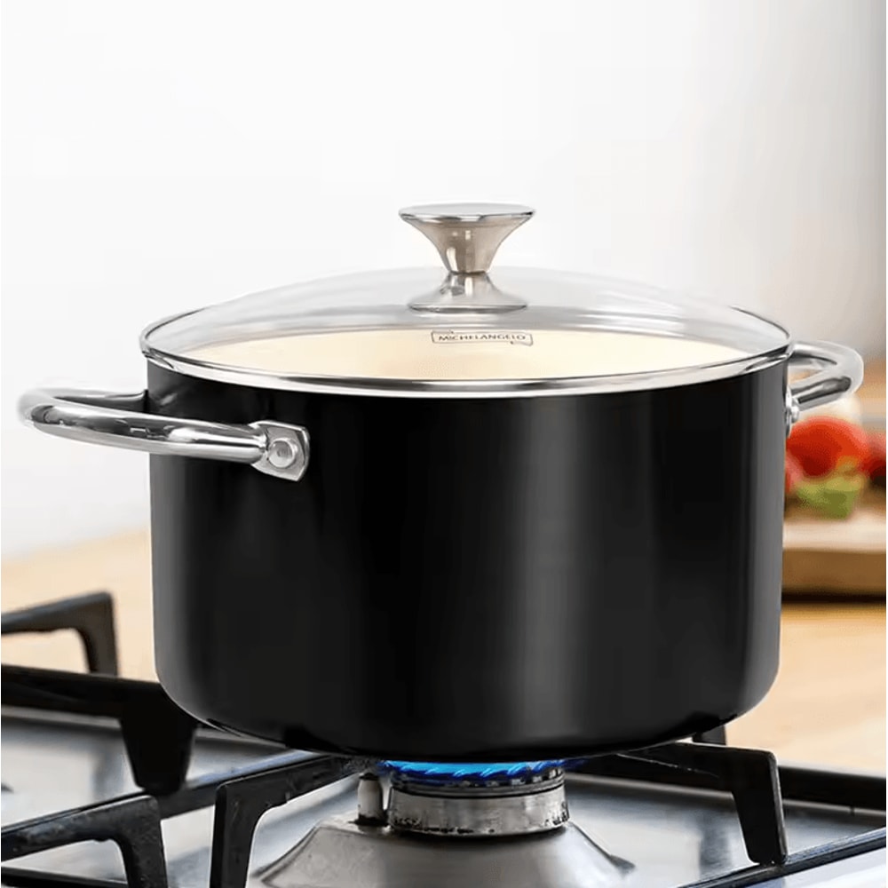 6 Quart Nonstick Ceramic Coated Soup Stock Pot Induction Cooking Pot 0