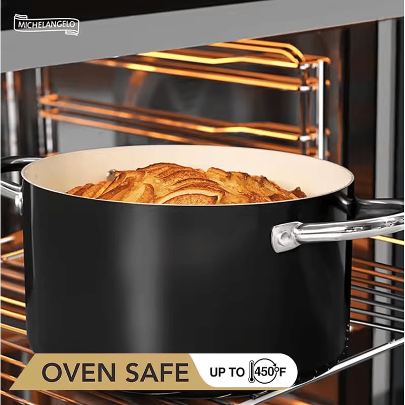 6 Quart Nonstick Ceramic Coated Soup Stock Pot Induction Cooking Pot 2