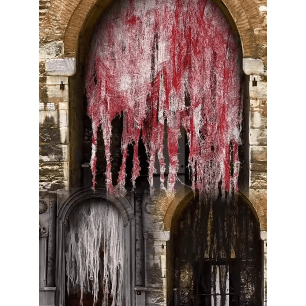 Horror Bloody Door Curtain 30 By 72inches Red Halloween Haunted House Decoration 11
