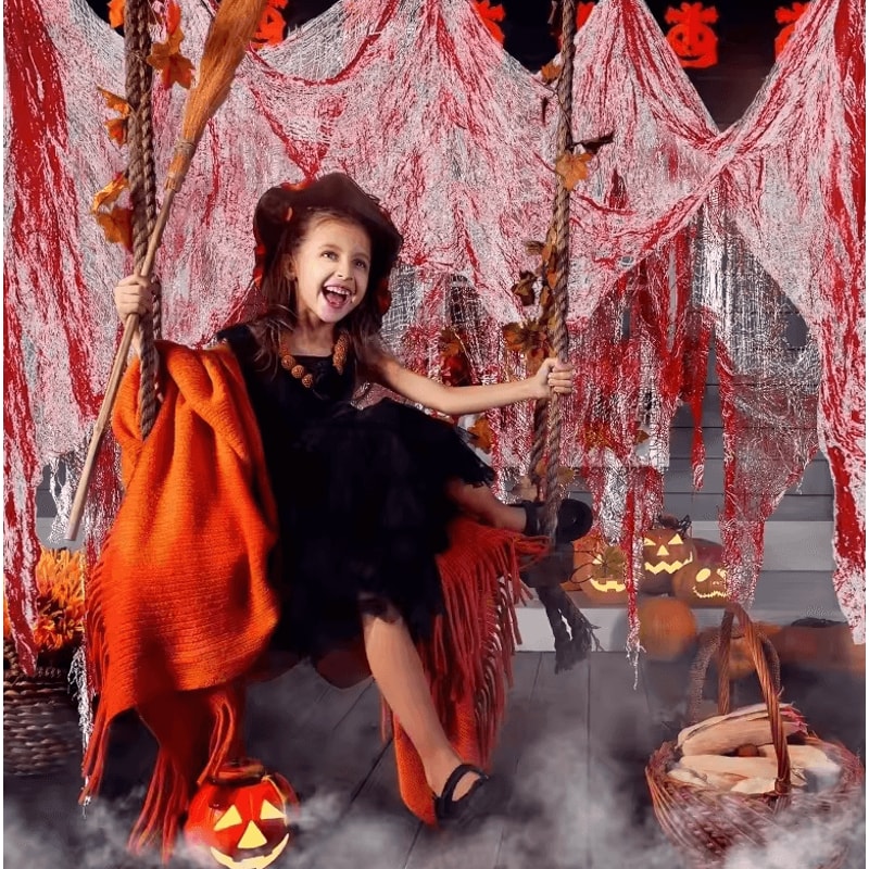 Horror Bloody Door Curtain 30 By 72inches Red Halloween Haunted House Decoration 1