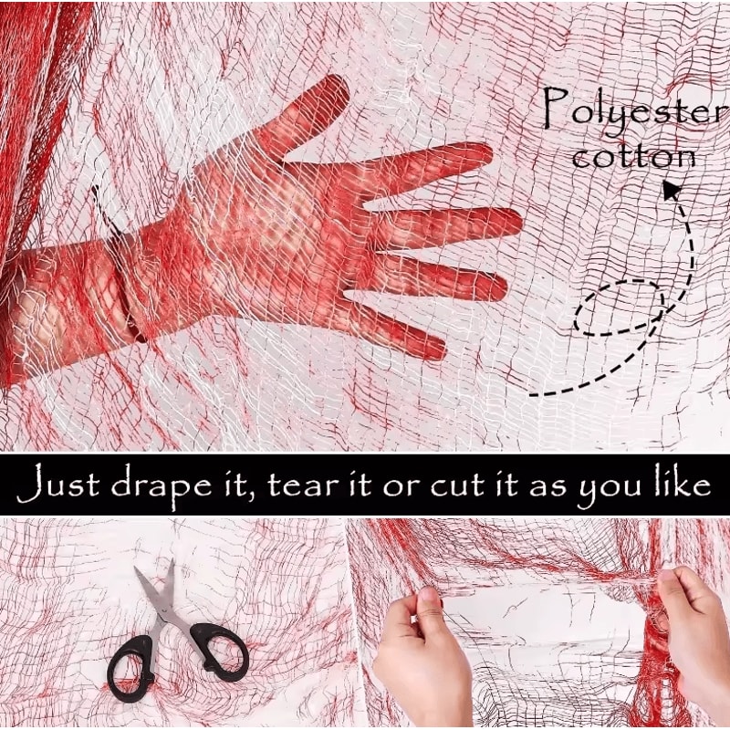 Horror Bloody Door Curtain 30 By 72inches Red Halloween Haunted House Decoration 3