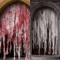 Horror Bloody Door Curtain 30 By 72inches Red Halloween Haunted House Decoration 10