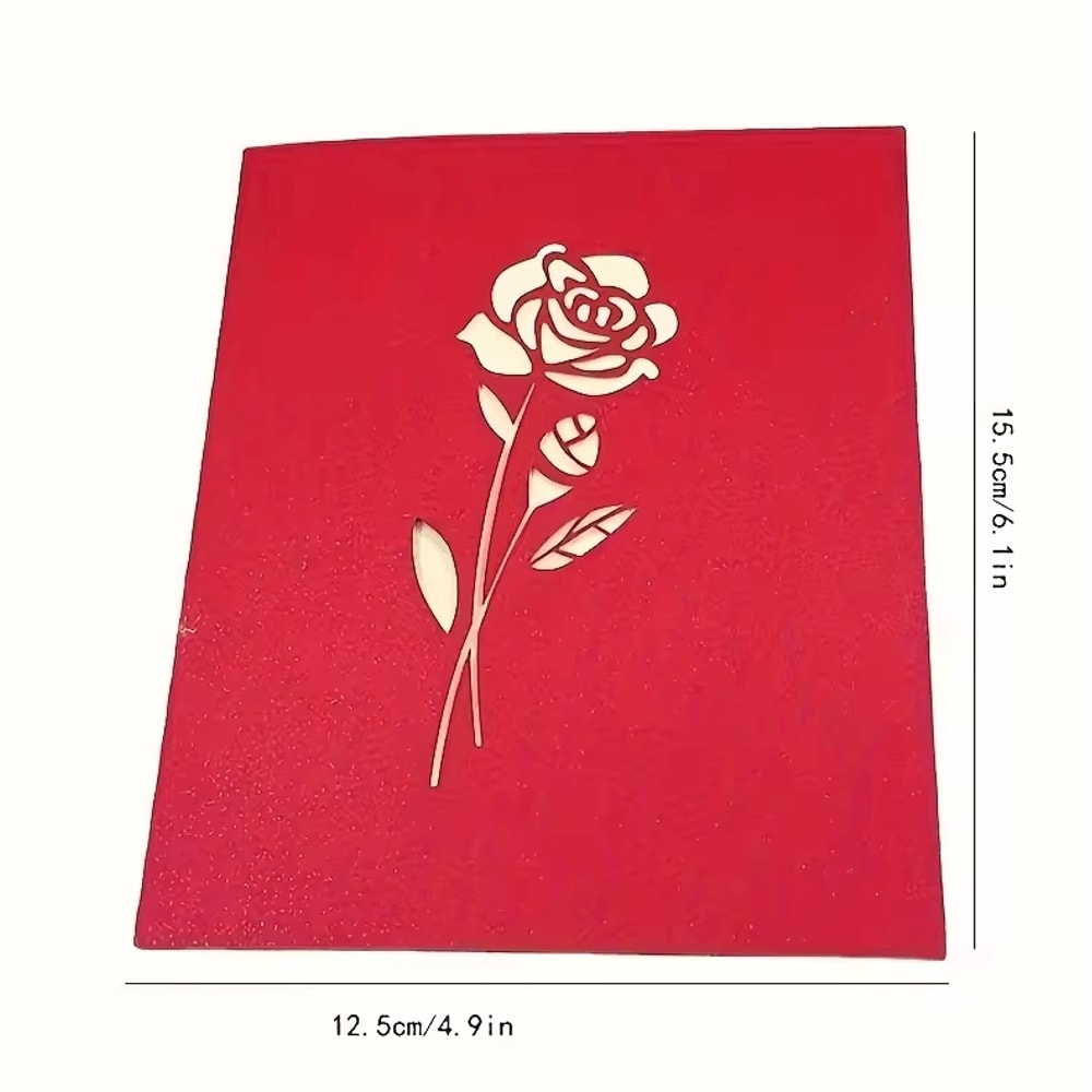 Elegant 3D PopUp Rose Birthday Card With Envelope Perfect For Special Occasions 4