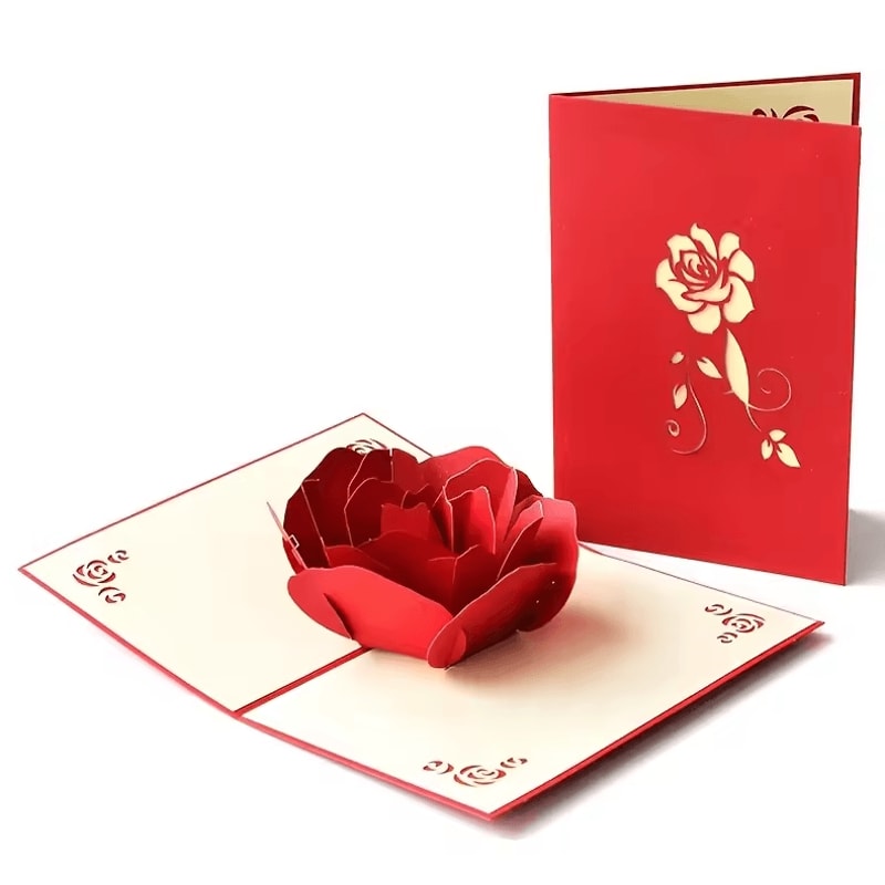 Elegant 3D PopUp Rose Birthday Card With Envelope Perfect For Special Occasions 5