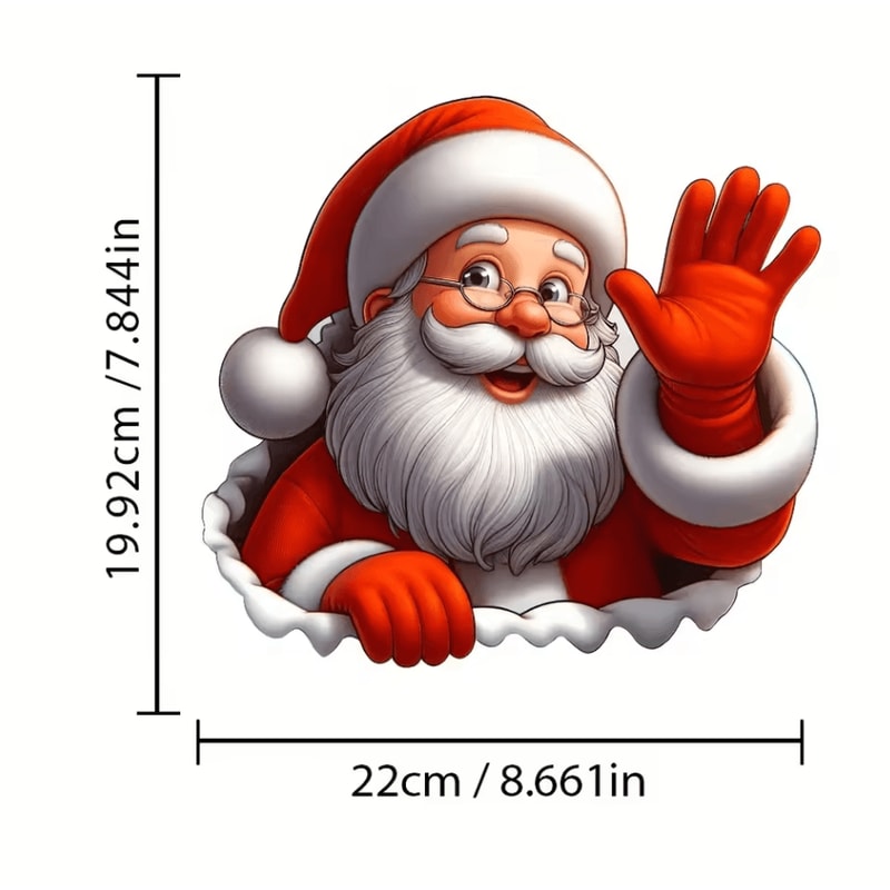 Santa Claus Waving Sticker Christmas Decorative Adhesive Decal For Cars Windows 5