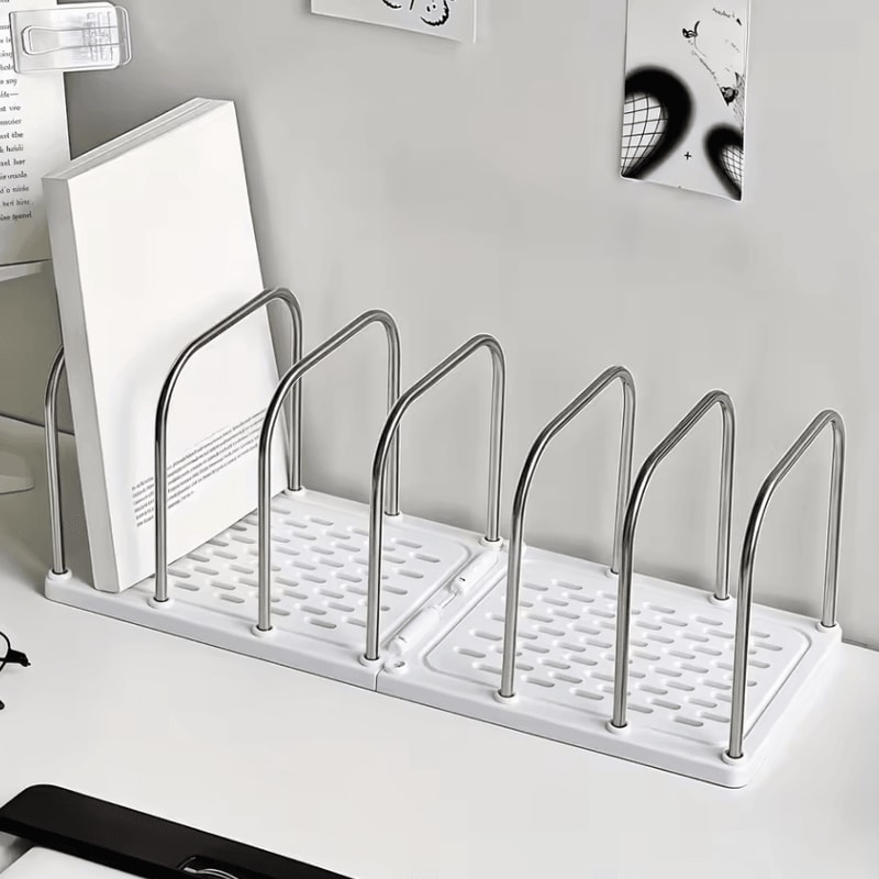 Modern PP Material Desktop Bookshelf NonSlip Office Desk Organizer Shelf 1