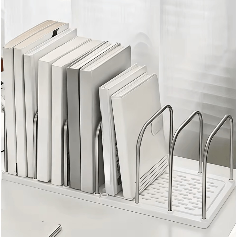 Modern PP Material Desktop Bookshelf NonSlip Office Desk Organizer Shelf 3