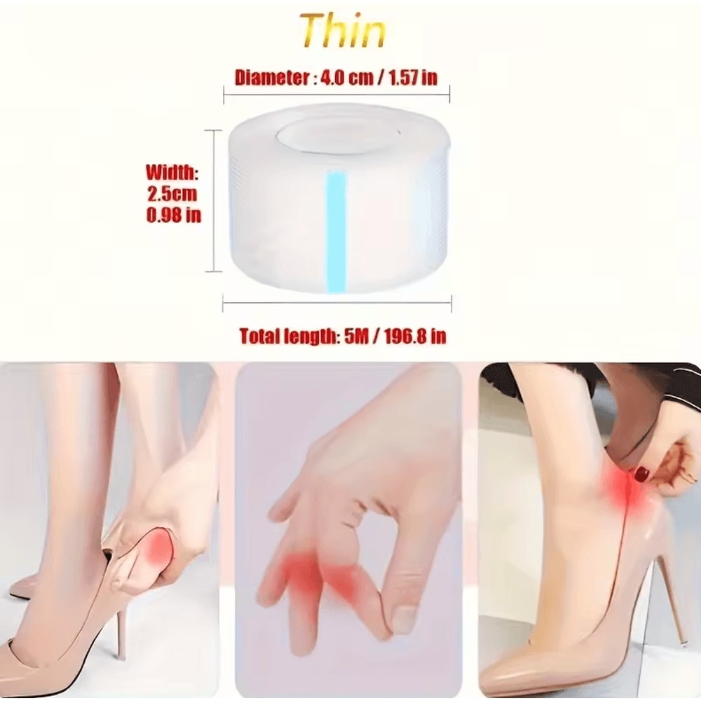 Transparent Silicone Mole Skin Tape Roll Flexible Foot Skin Protection 4