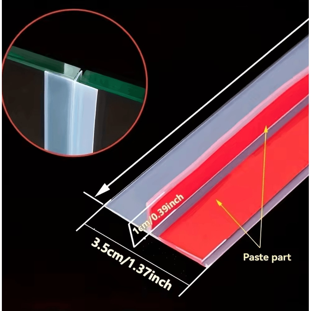 HighQuality Silicone TShaped Windproof Sealing Strip Transparent Door Glass Gap Seal 2