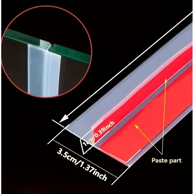HighQuality Silicone TShaped Windproof Sealing Strip Transparent Door Glass Gap Seal 2