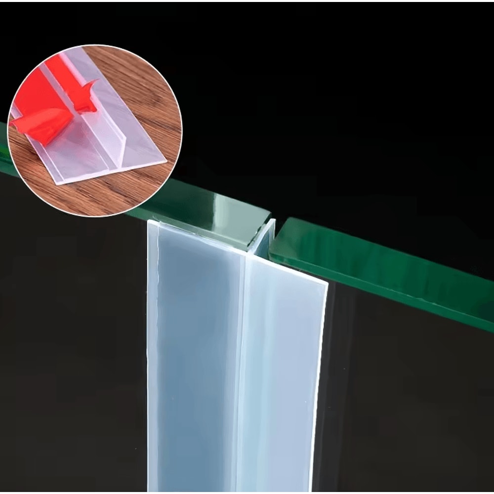 HighQuality Silicone TShaped Windproof Sealing Strip Transparent Door Glass Gap Seal 3