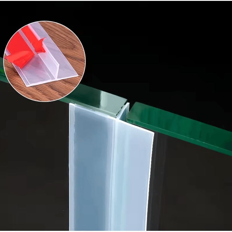 HighQuality Silicone TShaped Windproof Sealing Strip Transparent Door Glass Gap Seal 3