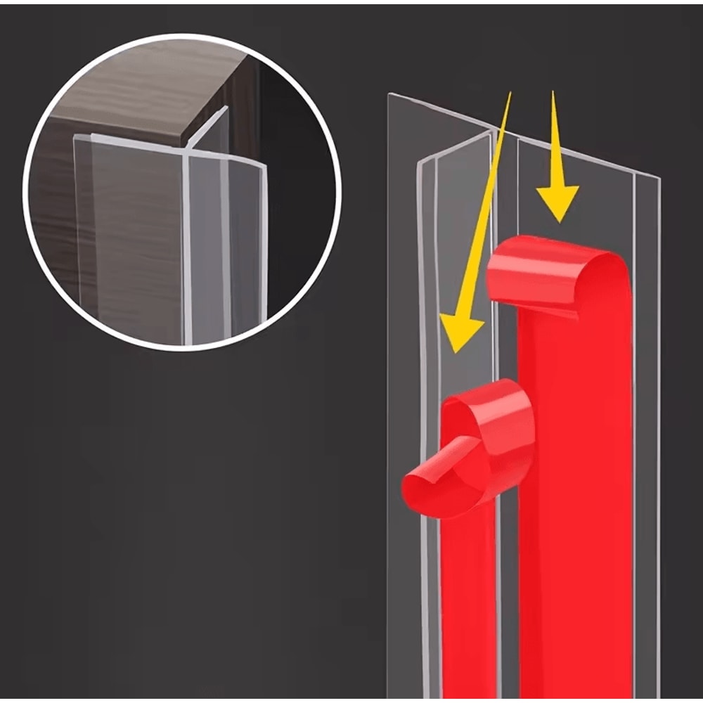 HighQuality Silicone TShaped Windproof Sealing Strip Transparent Door Glass Gap Seal 4