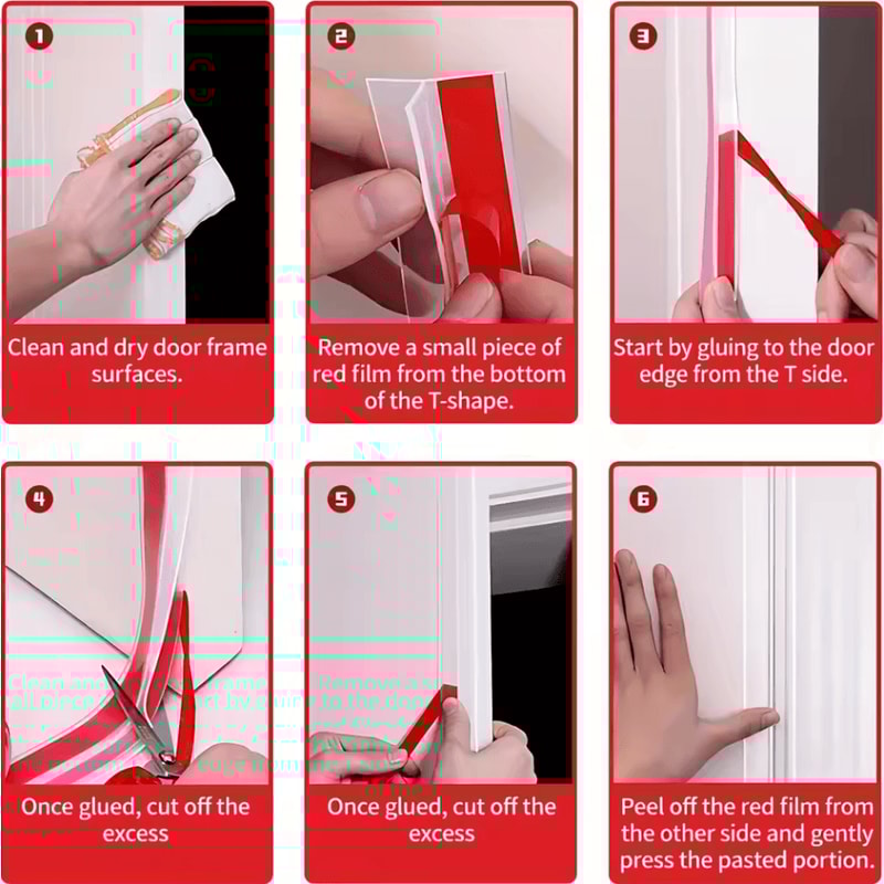 HighQuality Silicone TShaped Windproof Sealing Strip Transparent Door Glass Gap Seal 5