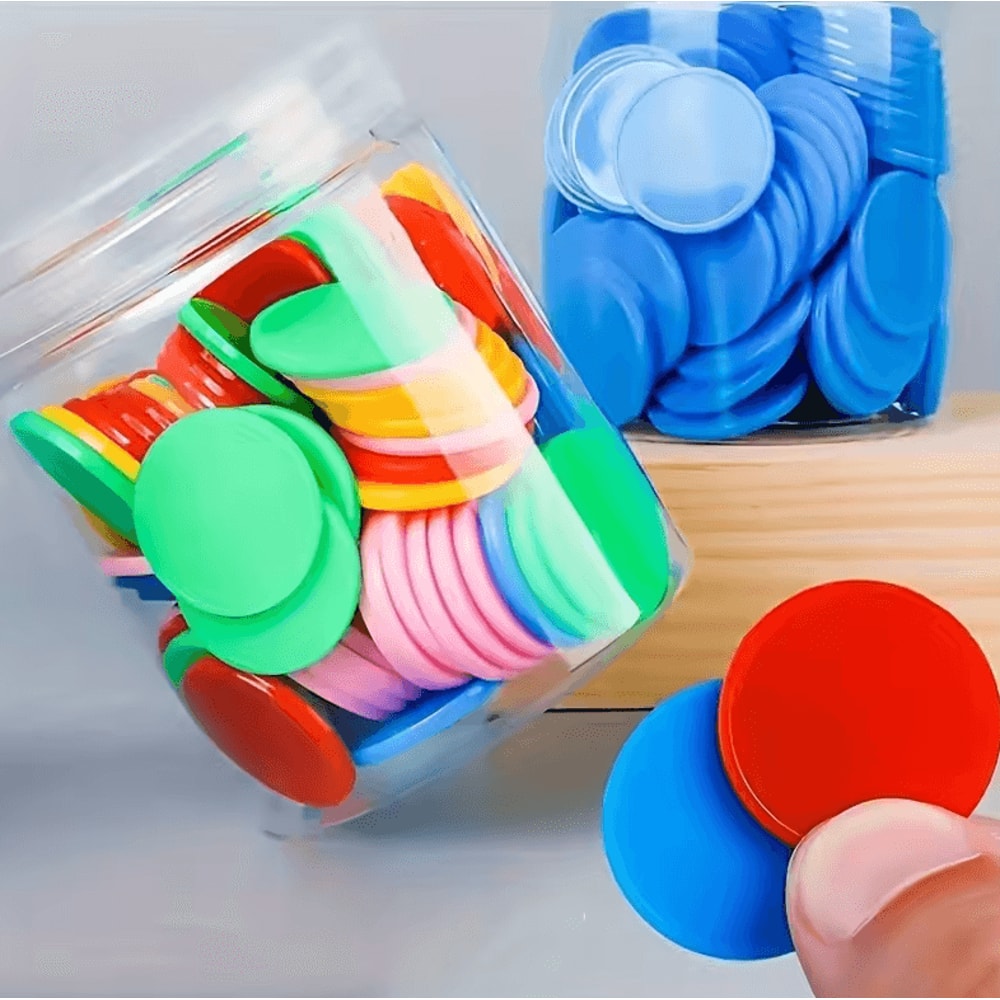 MultiColor Plastic Counting Chips 100 PCS Interactive Math Learning Aids 3