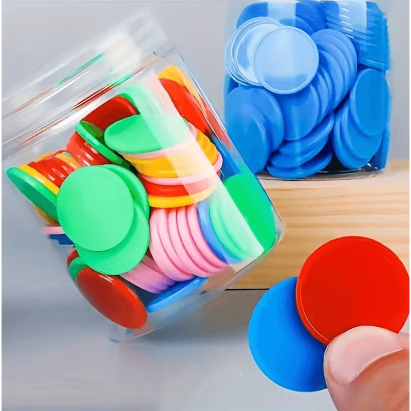 MultiColor Plastic Counting Chips 100 PCS Interactive Math Learning Aids 9
