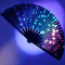 Large Carnival Folding Fan With Energetic Neon Mushroom Pattern Unisex Hand Fan 5