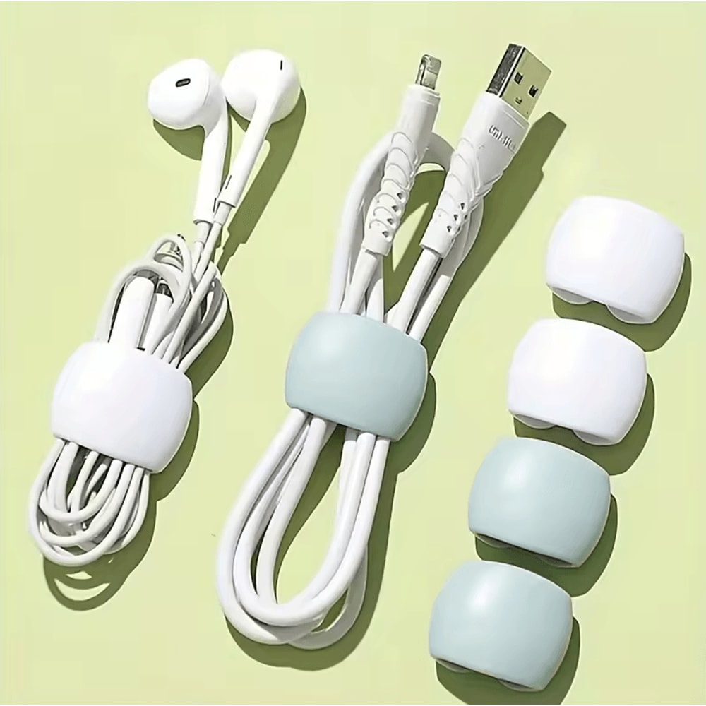 6Piece Silicone Cable Organizers Multifunctional Cord Wraps For Earphones Charging Cables 0