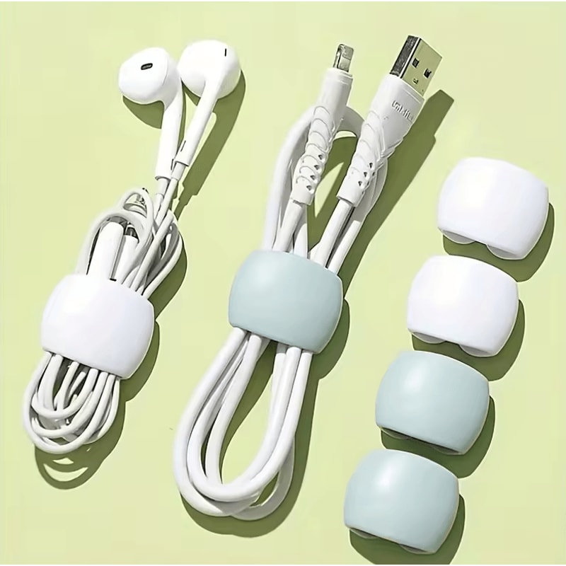 6Piece Silicone Cable Organizers Multifunctional Cord Wraps For Earphones Charging Cables 0