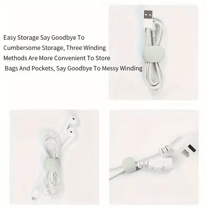 6Piece Silicone Cable Organizers Multifunctional Cord Wraps For Earphones Charging Cables 4